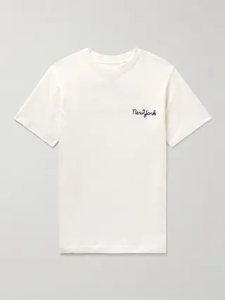 Logo-Embroidered Slub Cotton-Jersey T-Shirt