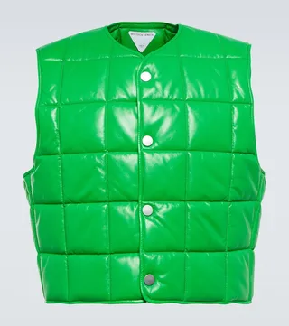 Quilted leather vest