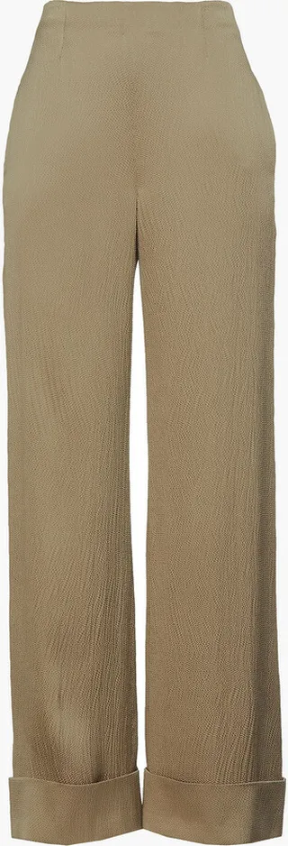 Fraser hammered silk-blend satin wide-leg pants