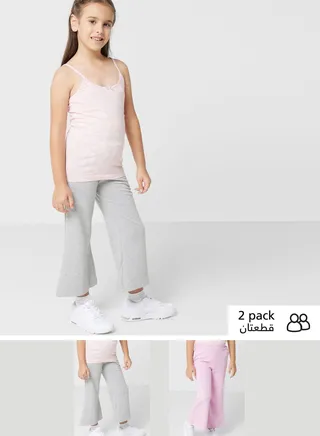 Girls 2 Pack Flared Pants