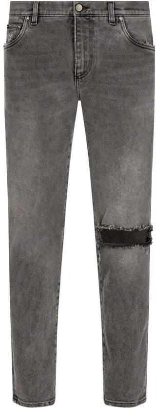 Distressed Slim-Fit Jeans