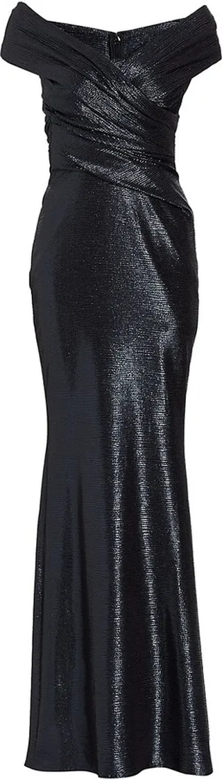 Metallic Off-The-Shoulder Gown