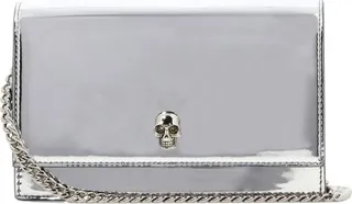 Alexander McQueen Skull Plaque Fold-Over Shoulder Bag