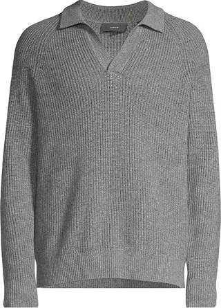 Wool-Cashmere Polo Sweater