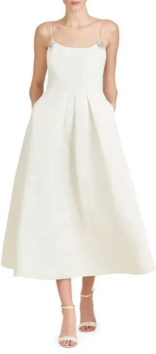 Audra Crystal Accent Cocktail Midi Dress