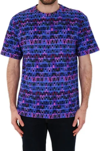 Valentino V Neon Optical Printed T-Shirt