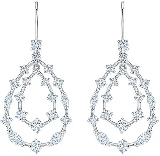 18kt white gold diamond Starry Night double teardrop earrings