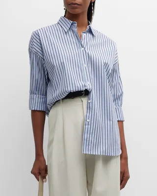 Mael Striped Oversized Collared Shirt