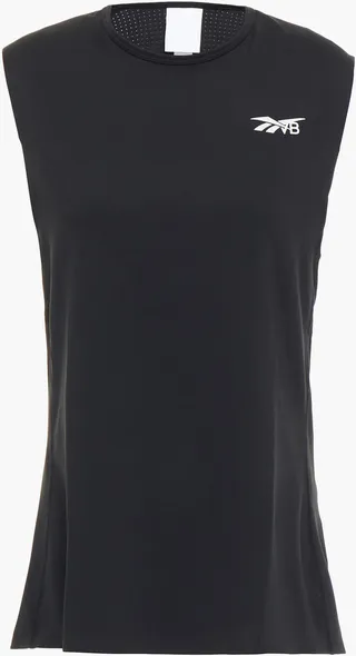 Mesh-paneled printed stretch tank