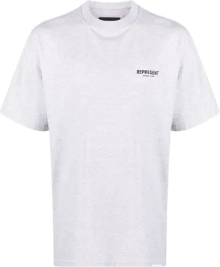 logo-print melange-effect T-shirt