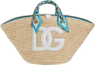 Kendra DG Logo Woven Straw Tote