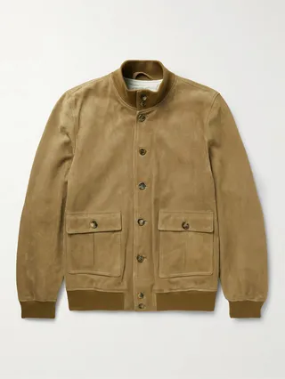 Valstarino Slim-Fit Suede Bomber Jacket