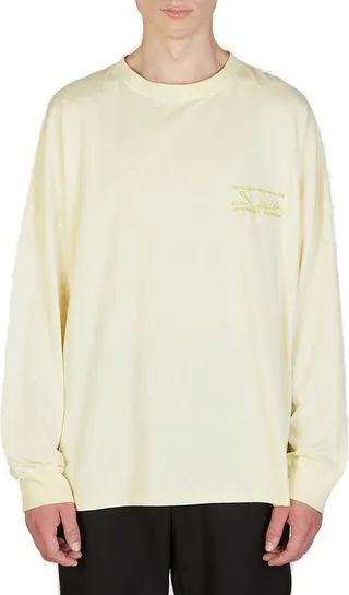 Martine Rose Logo Embroidered Long-Sleeved Crewneck T-Shirt