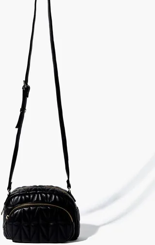 Quilted Faux Leather Crossbody Bag
