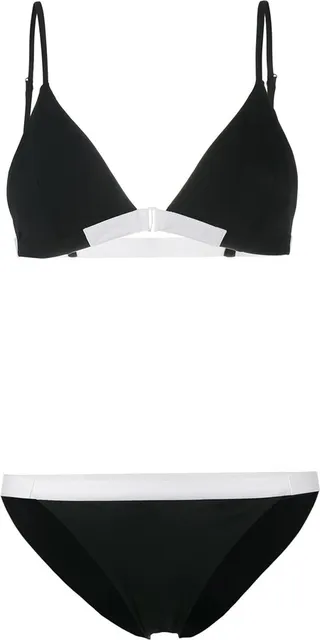 Contrast Triangle Bikini Set