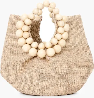White Cueba Beads Bag