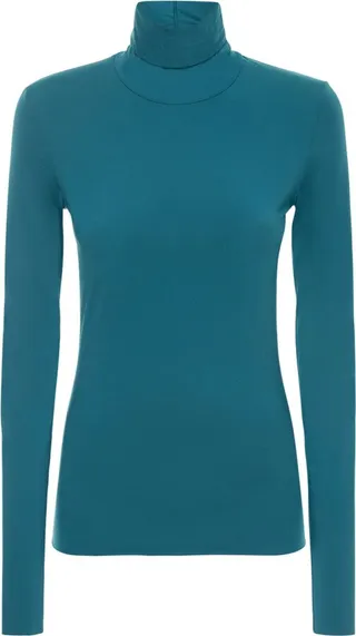 Stretch jersey turtleneck top