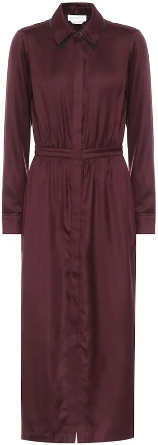 Lowell silk-twill midi dress