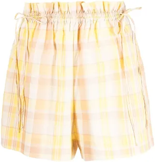 Check Paperbag-Waist Shorts