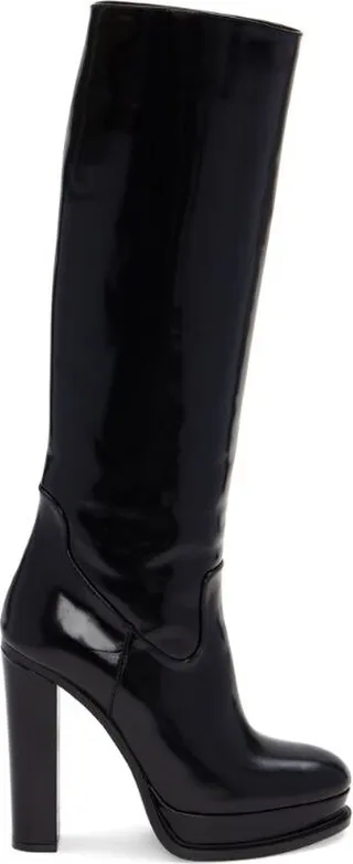 Alexander Mcqueen Leather Knee-High Boots 120
