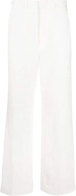 Pressed-Crease Four-Pocket Straight-Leg Trousers
