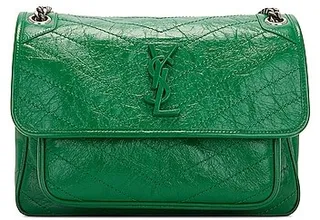 Saint Laurent Medium Niki Monogramme Chain Bag in Green