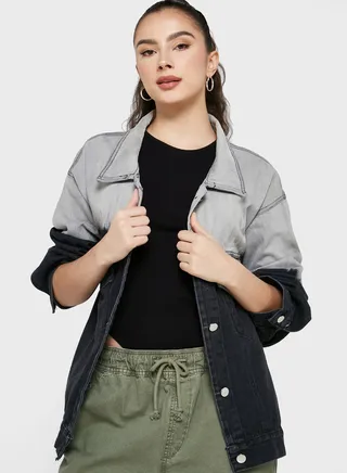 Colorblock Denim Jacket