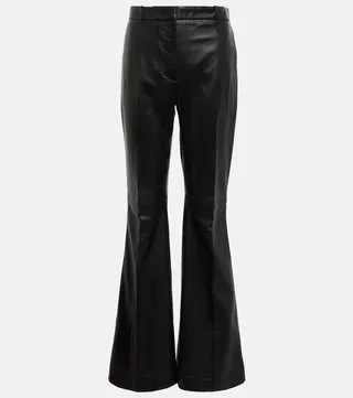 Osier flared leather pants