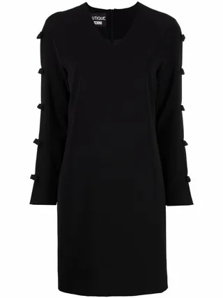 Bow-Embellished Mini Dress