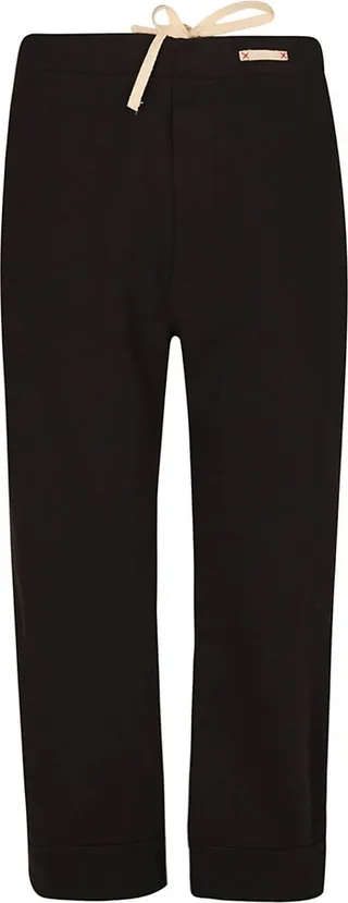 Rear Logo Straight Leg Plain Trousers