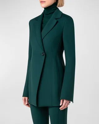 Flared Techno Neoprene Cutaway Jacket
