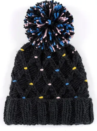 Shiraleah Lisle Ivory Speckled Beanie with Pom