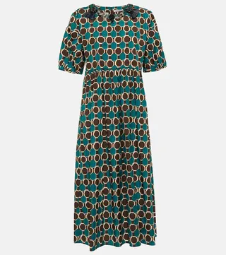 Fatotto printed cotton midi dress