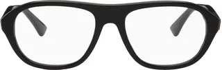 Bottega Veneta Black Rectangular Glasses
