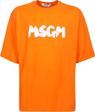 MSGM Logo Printed Crewneck T-Shirt