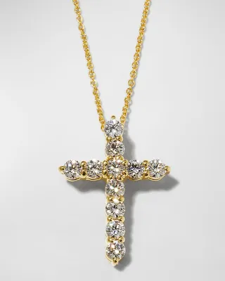 18k Small Diamond Cross Necklace