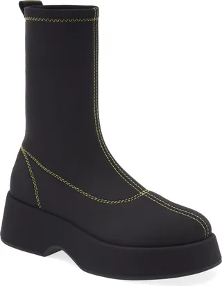 Retro Platform Sock Bootie