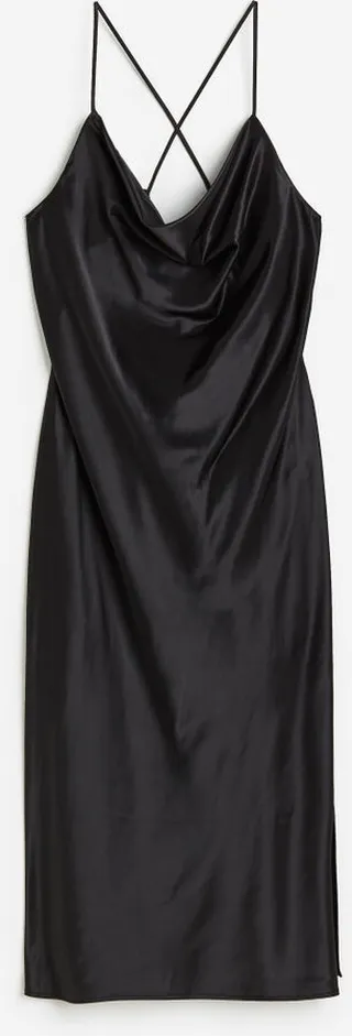 Curvy Fit Draped Satin Dress