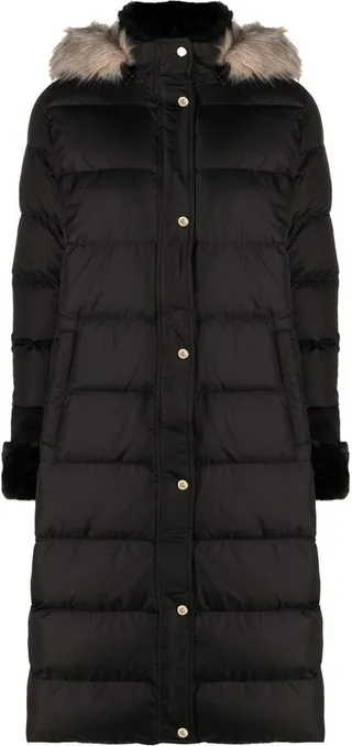 Trimmed-Hood Padded Coat