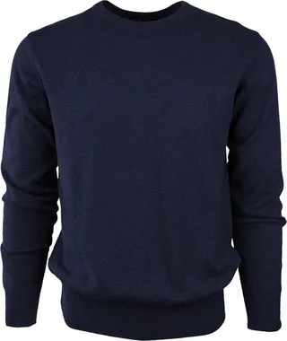 Marquis Men's Navy Blue Classic Fit Solid Color Crew neck Cotton Sweater - Large