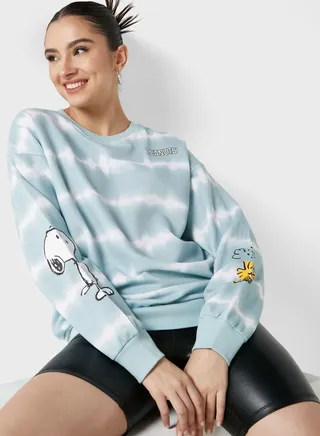 Crew Neck Graphic Sweatshirt