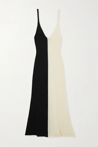 Zimmermann - Clover Two-tone Crochet-knit Cotton Midi Dress - Black