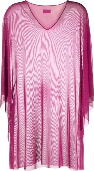 sheer V-neck tunic