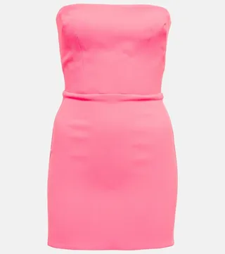 Lux strapless crepe minidress