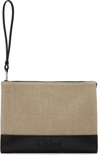 Chloé Taupe & Black Sense Pouch