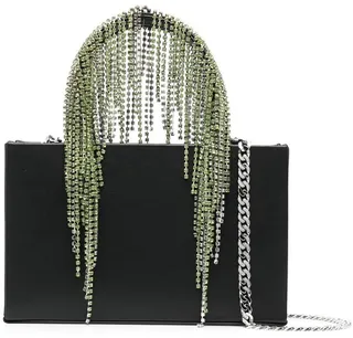 Upcycle crystal-fringe tote bag