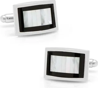 Onyx and Mother of Pearl Key Cufflinks