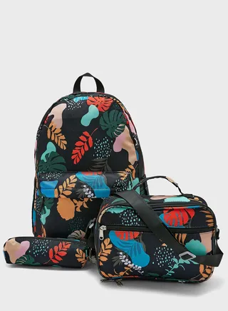 3 Piece Set Laptop Backpack, Lunch Bag And Pencil Case