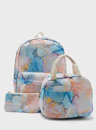 3 Piece Set Laptop Backpack, Lunch Bag And Pencil Case