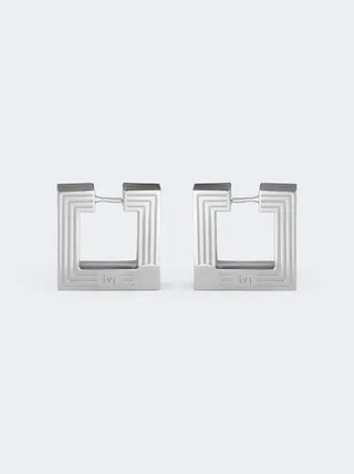 Medium Aurelia Hoop Earrings Silver